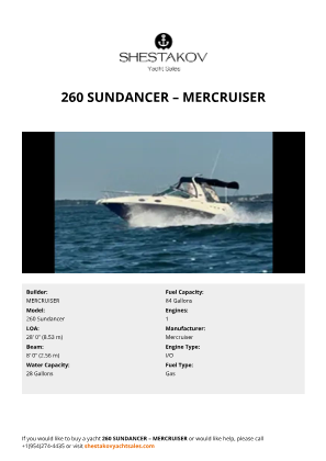 MERCRUISER - 260 Sundancer