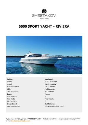 Riviera - 5000 Sport Yacht