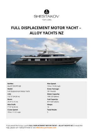 N/A - Full Displacement Motor Yacht