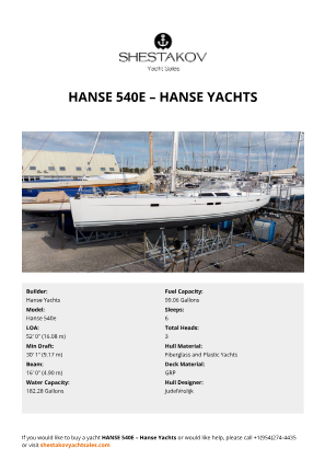 Hanse Yachts - Hanse 540e