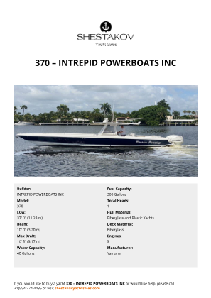 INTREPID POWERBOATS INC - 370