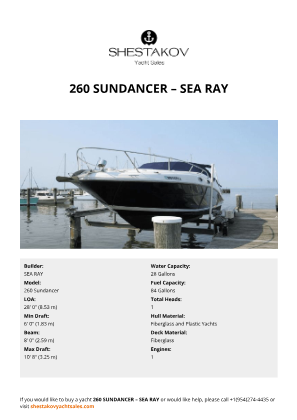 SEA RAY - 260 Sundancer