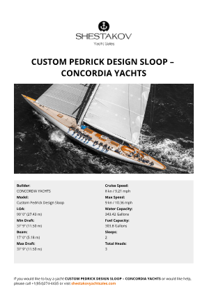 CONCORDIA YACHTS - Custom Pedrick Design Sloop