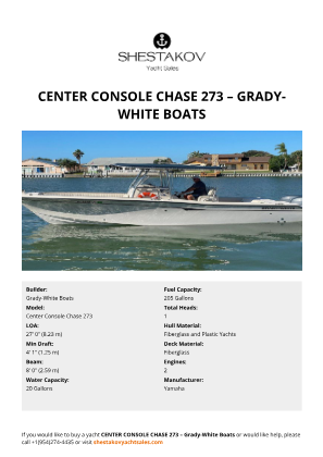 Grady-White Boats - Center Console Chase 273