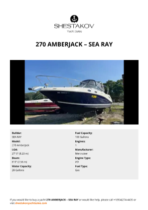 SEA RAY - 270 Amberjack