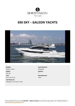 Galeon Yachts - 650 Sky