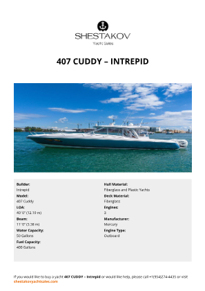 Intrepid - 407 Cuddy