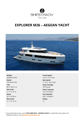 AEGEAN YACHT - EXPLORER M26