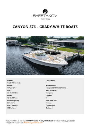 Grady-White Boats - Canyon 376