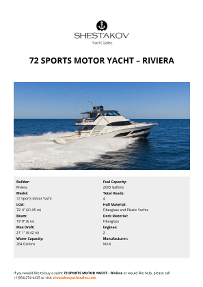 Riviera - 72 Sports Motor Yacht