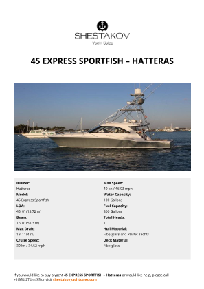 Hatteras - 45 Express Sportfish