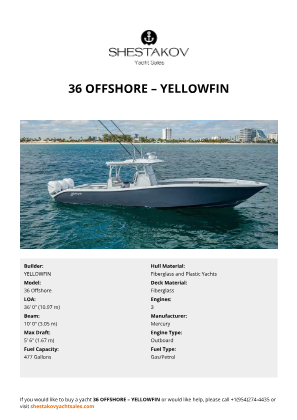 YELLOWFIN - 36 Offshore