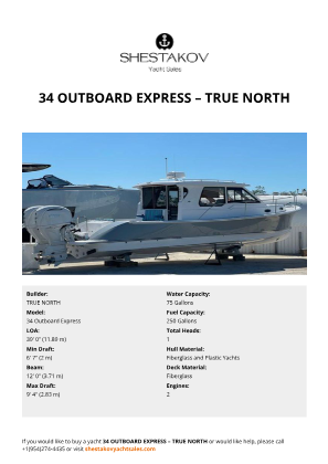 TRUE NORTH - 34 Outboard Express