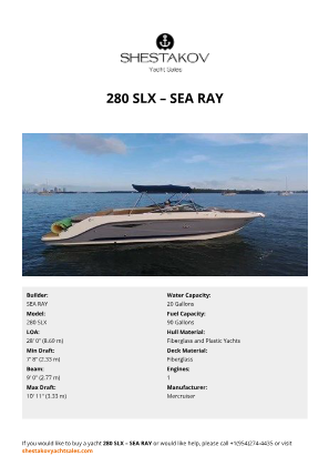 SEA RAY - 280 SLX
