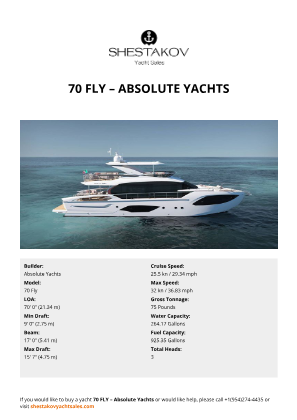 Absolute Yachts - 70 Fly