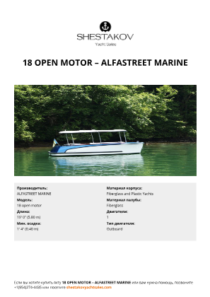 ALFASTREET MARINE - 18 open motor