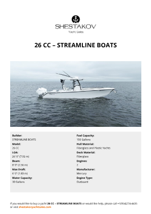 STREAMLINE BOATS - 26 CC