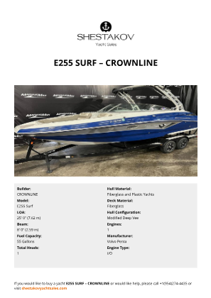 CROWNLINE - E255 Surf