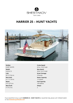 HUNT YACHTS - Harrier 25