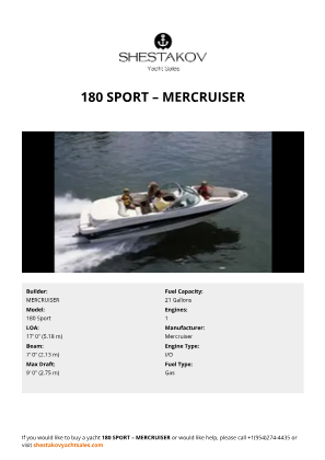 MERCRUISER - 180 Sport