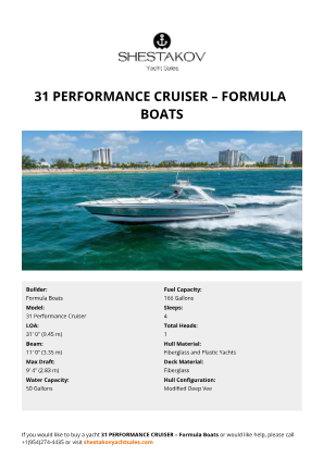 Formula Boats - 31 Performance Cruiser