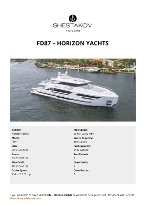 Horizon Yachts - FD87