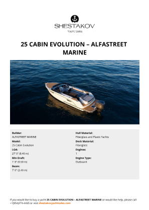 ALFASTREET MARINE - 25 Cabin Evolution