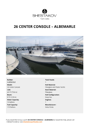 ALBEMARLE - 26 Center Console