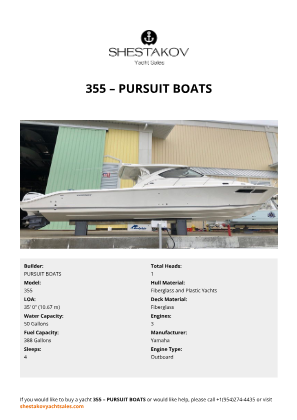 PURSUIT BOATS - 355