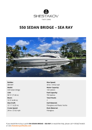 SEA RAY - 550 Sedan Bridge