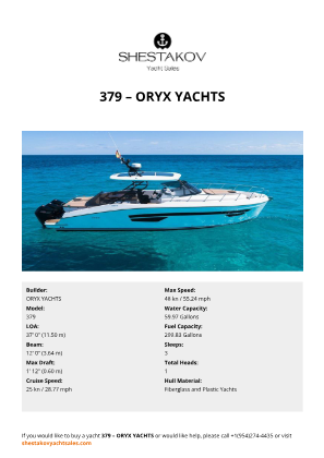 ORYX YACHTS - 379