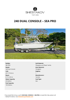 SEA PRO - 240 Dual Console