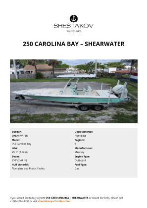SHEARWATER - 250 Carolina Bay