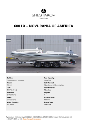 NOVURANIA OF AMERICA - 600 LX