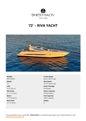 RIVA YACHT - 72'