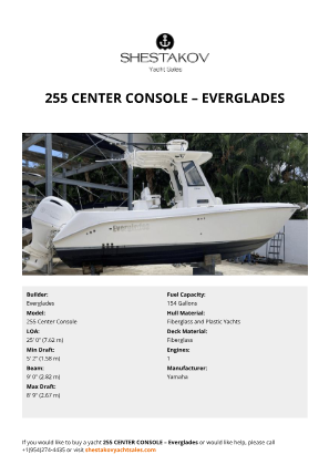 Everglades - 255 Center Console