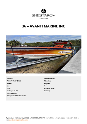 AVANTI MARINE INC - 36