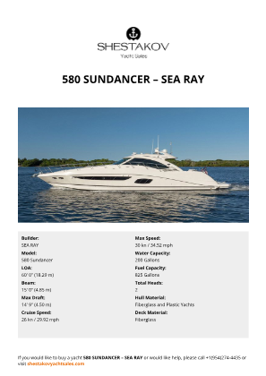 SEA RAY - 580 Sundancer