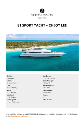 Cheoy Lee - 81 Sport Yacht