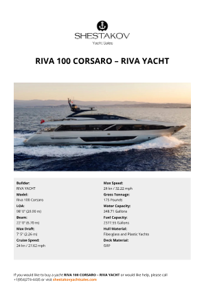 RIVA YACHT - Riva 100 Corsaro