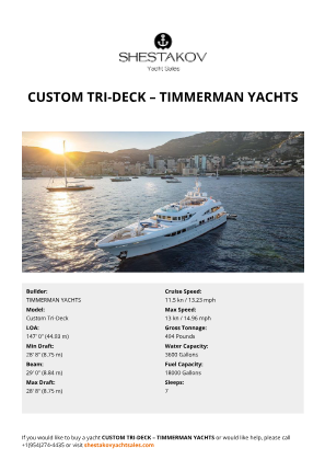 TIMMERMAN YACHTS - Custom Tri-Deck