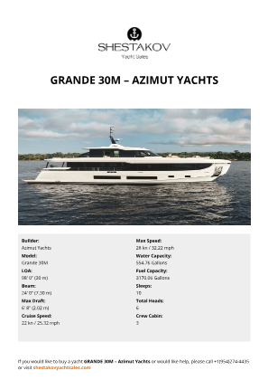 Azimut Yachts - Grande 30M