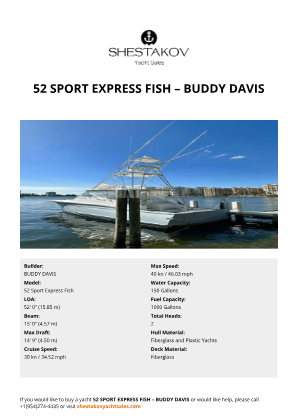 BUDDY DAVIS - 52 Sport Express Fish