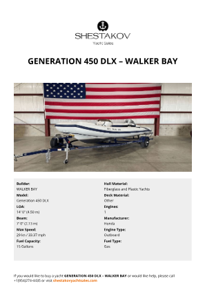 WALKER BAY - Generation 450 DLX