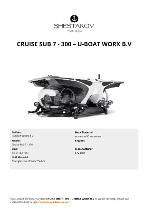 U-BOAT WORX B.V - Cruise Sub 7 - 300