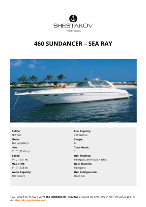 SEA RAY - 460 Sundancer