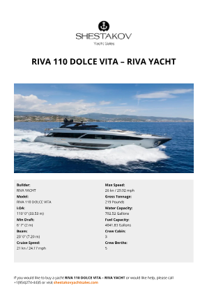 RIVA YACHT - RIVA 110 DOLCE VITA