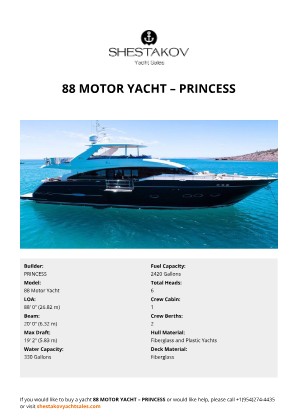 PRINCESS - 88 Motor Yacht