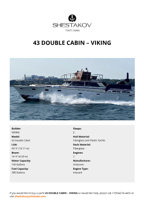 VIKING - 43 Double Cabin