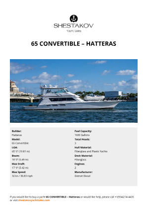 Hatteras - 65 Convertible